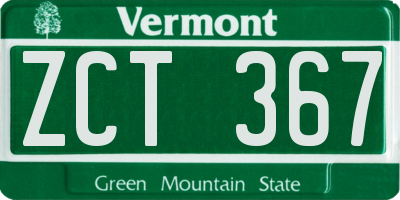 VT license plate ZCT367