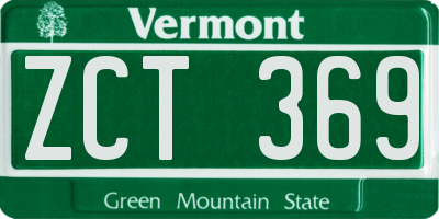 VT license plate ZCT369