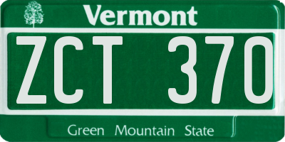 VT license plate ZCT370