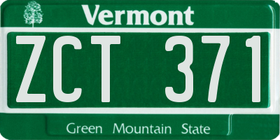 VT license plate ZCT371