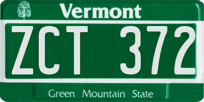VT license plate ZCT372