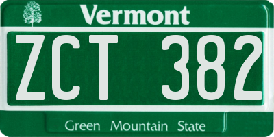 VT license plate ZCT382
