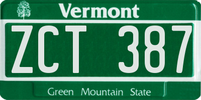 VT license plate ZCT387