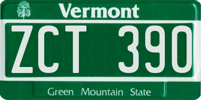 VT license plate ZCT390