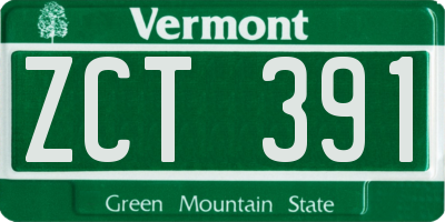 VT license plate ZCT391