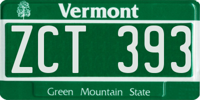 VT license plate ZCT393