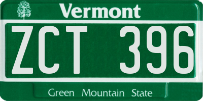 VT license plate ZCT396