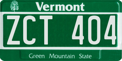 VT license plate ZCT404