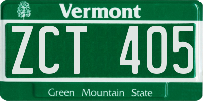 VT license plate ZCT405
