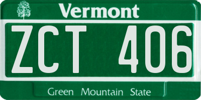 VT license plate ZCT406