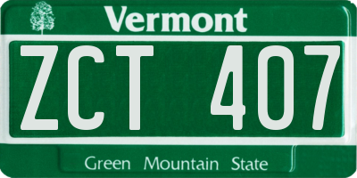 VT license plate ZCT407