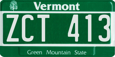 VT license plate ZCT413