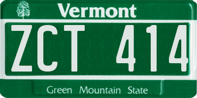 VT license plate ZCT414