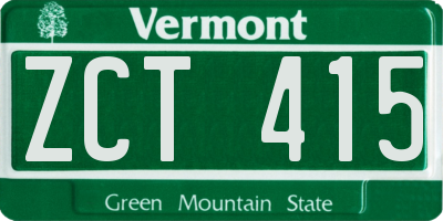 VT license plate ZCT415