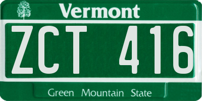 VT license plate ZCT416