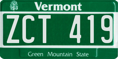 VT license plate ZCT419