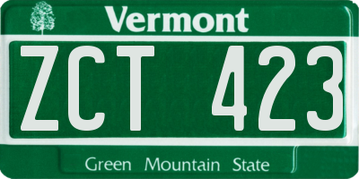 VT license plate ZCT423