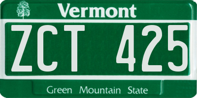 VT license plate ZCT425