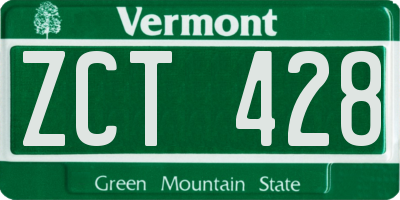 VT license plate ZCT428