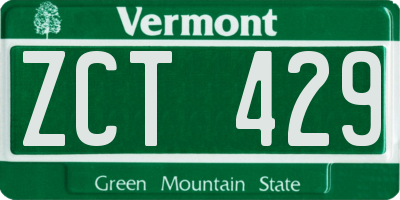 VT license plate ZCT429