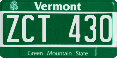 VT license plate ZCT430