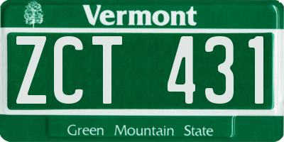 VT license plate ZCT431