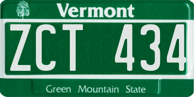 VT license plate ZCT434
