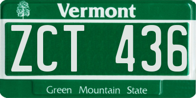VT license plate ZCT436