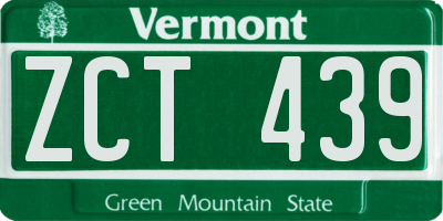 VT license plate ZCT439