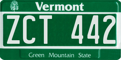 VT license plate ZCT442