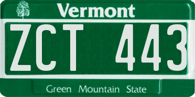 VT license plate ZCT443