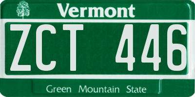 VT license plate ZCT446