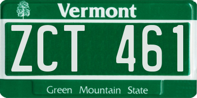 VT license plate ZCT461