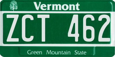 VT license plate ZCT462