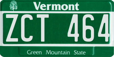 VT license plate ZCT464