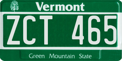 VT license plate ZCT465
