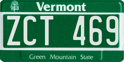VT license plate ZCT469