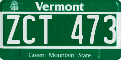 VT license plate ZCT473