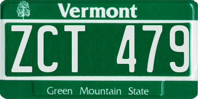 VT license plate ZCT479