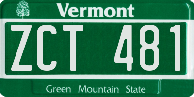 VT license plate ZCT481