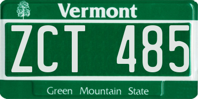 VT license plate ZCT485