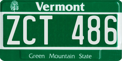 VT license plate ZCT486