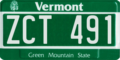 VT license plate ZCT491