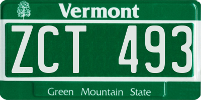 VT license plate ZCT493