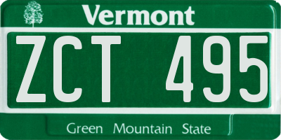 VT license plate ZCT495