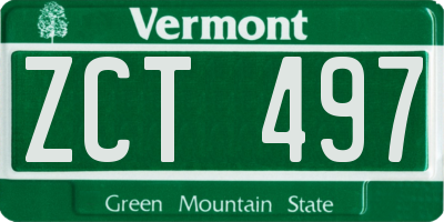 VT license plate ZCT497