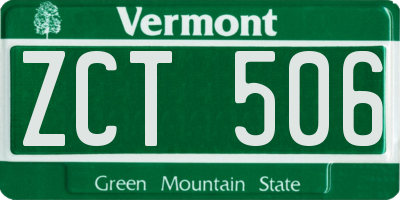 VT license plate ZCT506