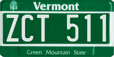 VT license plate ZCT511