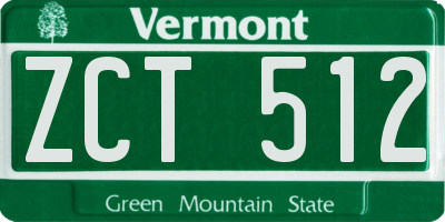 VT license plate ZCT512