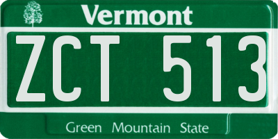 VT license plate ZCT513